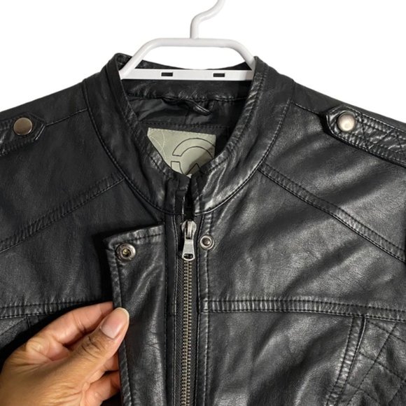 Warehouse One Women's Black Faux Leather Moto Jacket - Picture 5 of 10
